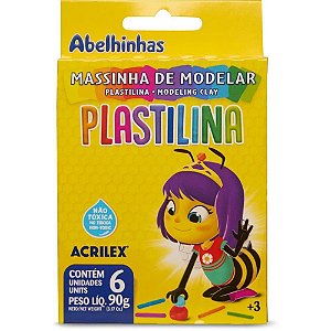 Massa para Modelar Plastilina C/06 Cores 90G