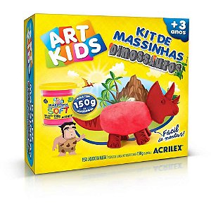Massa para Modelar Criativa ART KIDS Dinossauro 3 Vermelho