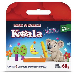 Massa para Modelar Koala C/ 06 Cores Neon