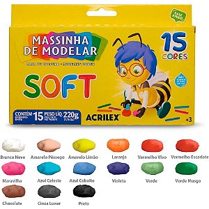 Massa para Modelar SOFT 15 Cores 220G.