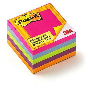 Bloco de Recado POST-IT 654 Tropical 76X76MM 450 FLS