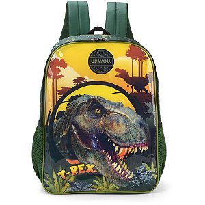 Mochila Infantil UP4YOU Dinossauro G Verde