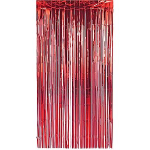 Artigo para Decoracao Cortina Metaliz. Vermelho 1X2M