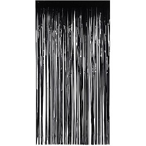 Artigo para Decoracao Cortina Metaliz. Preto 1X2M