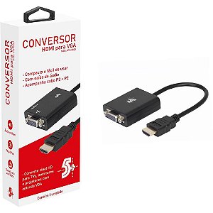 Acessorio de Tecnologia Conversor HDMI P/VGA Saida R/L