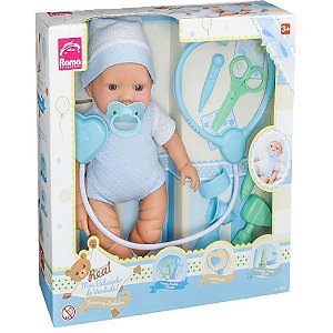 Boneca Bebezinho Real 1º Cuidado Azul