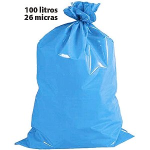 Saco para Lixo 100L Azul 26 Micras