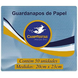 Guardanapo de Papel Azul Claro 19,5X22,5CM 50F