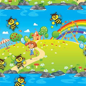 Papel Presente Bobina Couche 60CM. MOD.136 Abelhinha