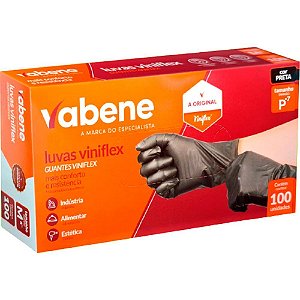 Luva Descartável Viniflex Preta C/100 P