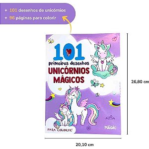 Livro Infantil Colorir 101 Desenhos Unicornios 104PGS
