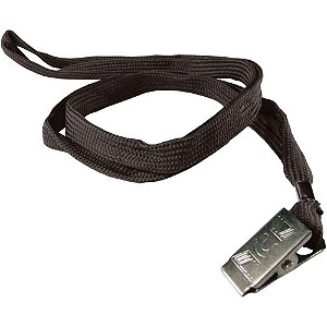 Cordao para Cracha Tecido Preto C/PRESILHA Jacare PCTE C/10 - KIT