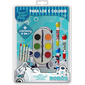 Livro Infantil Colorir Robos Super Color PACK