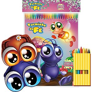 Livro Infantil Colorir Super KIT Turminha da FE C/GIZ