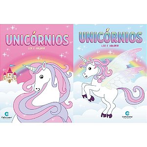 Livro Infantil Colorir Unicornios LER e Colorir SORT.