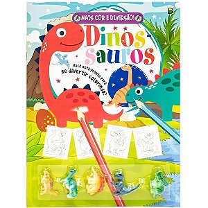 Livro Brinquedo Ilustrado Dinossauros Mais COR e DIV.24P