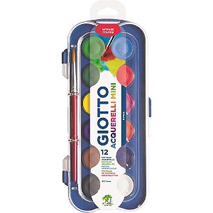 Aquarela Escolar Giotto Mini 12 Cores 23MM