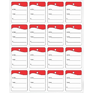Etiqueta para Marcacao TAG 30X38MM Cartao Vermelho (7898917420966)