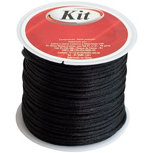 Cordao Cetim 1MM Preto C/20M.