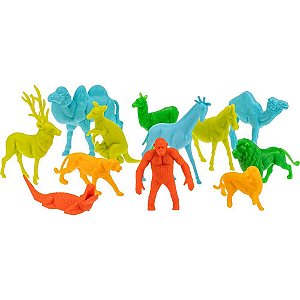 Miniatura Colecionavel Zoologico Colorido 12PCS