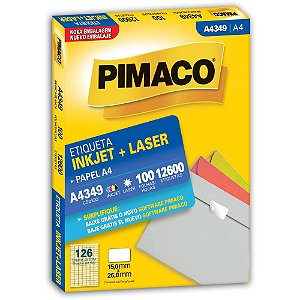 Etiqueta A4 A4349 100 FLS 15,0 X 26,0 MM CX C/12600 - Pimaco