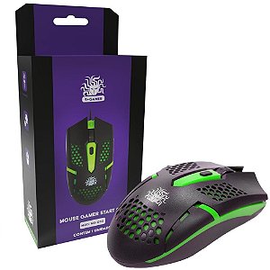 Mouse Optico USB 5+ Gamer START 2.0 PT/VERDE