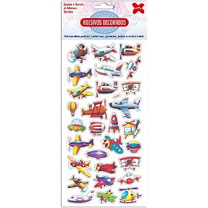 Adesivos Decorados 10X24CM. Aventura Cartela SORT