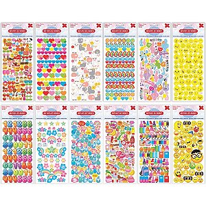 Adesivos Decorados 10X24CM. Divertidos Cartela S.