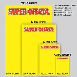 Cartaz para Marcacao Oferta Medio 30X21CM. Amarelo