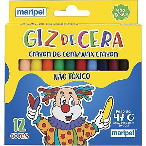 Giz de Cera Fino 12 Cores (7897731199317)