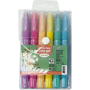 Giz de Cera Gizao Color GEL Ponta Retratil 6CORE
