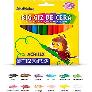 Giz de Cera Gizao 12 Cores BIG GIZ