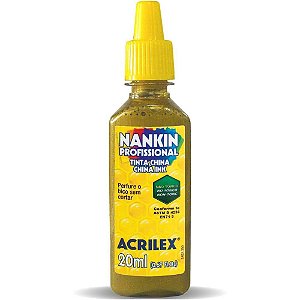 Tinta Nanquim Amarelo Ouro 20ML.