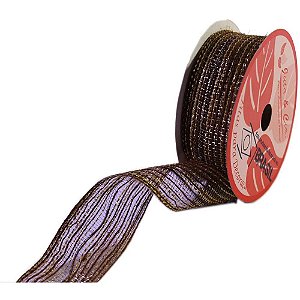 Fita ARAMADA de Juta 38MMX10M Caramelo C/DOURADO