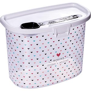 Pote Plastico Porta Acucar C/COLHER DEC.2,3L