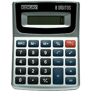 Calculadora de Mesa 8 Digitos Prata