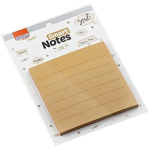 Bloco de Recado Autoadesivo SMART Notes KRAFT Pautada 50FL