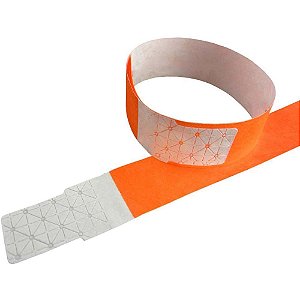 Pulseira Identificacao Laranja Fluor TYVEK