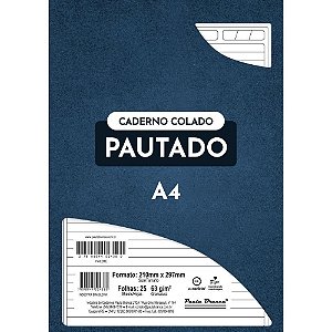 Bloco para Carta Branco Pautado A4 25FLS 63G Colado