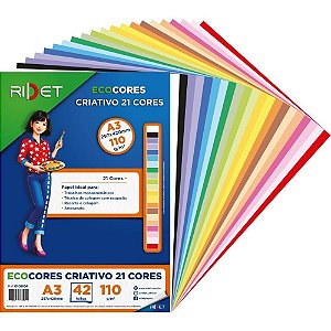 Bloco para Educacao Artistica A3 21 Cores SORT.110GR 42FLS