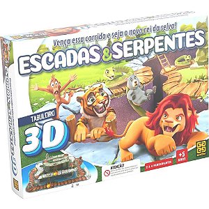 Jogo de Tabuleiro Escadas e Serpentes 3D