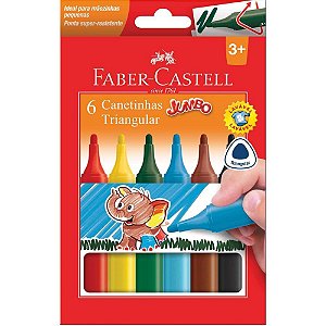 Caneta Hidrografica Jumbo Triangular 6 Cores