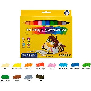 Caneta Hidrografica BIG 12 Cores (7891153052649)