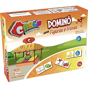 Domino FIGURAS/FRUTAS em Madeira 28PC
