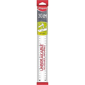 Regua de Poliestireno STUDY Unbreakable Cristal 30CM