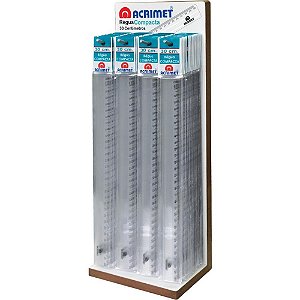 Regua de Poliestireno Compacta CR.30CM Display C/100