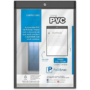 Porta Documento P/CARTAO CNPJ Preto 302X216MM PCTE C/10