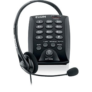 Aparelho Telefonico com Fio Headset HST-6000 C/FLASH Preto