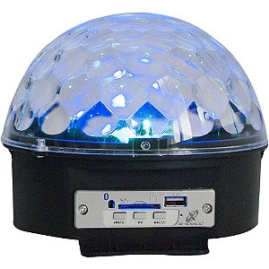 Caixa Acustica Bola LED Giratorio USB/SD Bivo