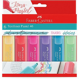 Caneta Marca Texto Highlighter 46 6 Cores Pastel